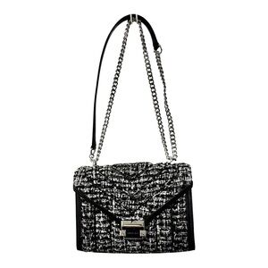 Michael Kors Whitney Tweed Black and White Crossbody Bag with Chain Strap NWOT
